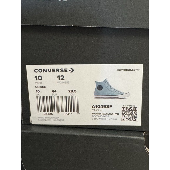 Converse CTAS High Top Shoes Sneakers A10498F Mountain Teal Suede Mens Size 10 - Picture 10 of 11